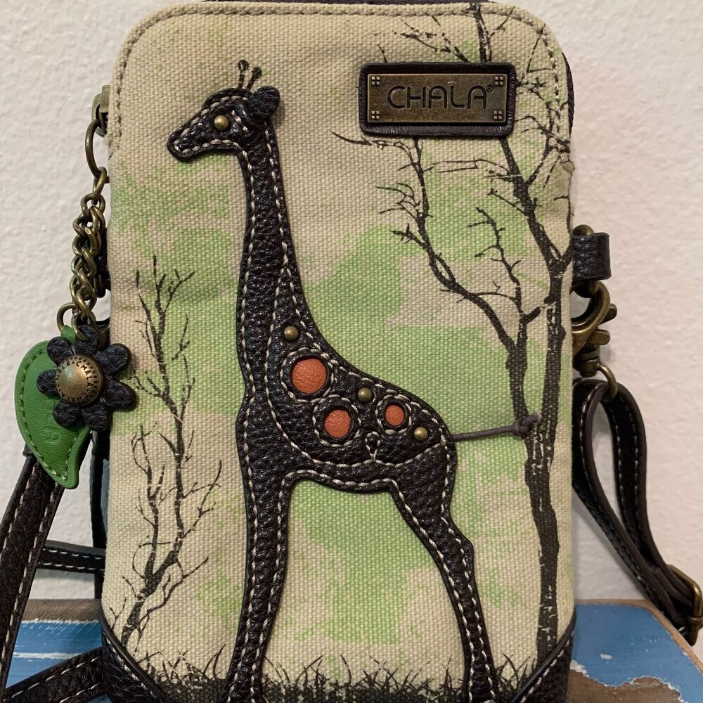 ✔️CHALA Giraffe SAFARI Canvas Cellphone Crossbody Bag Adjustable Strap